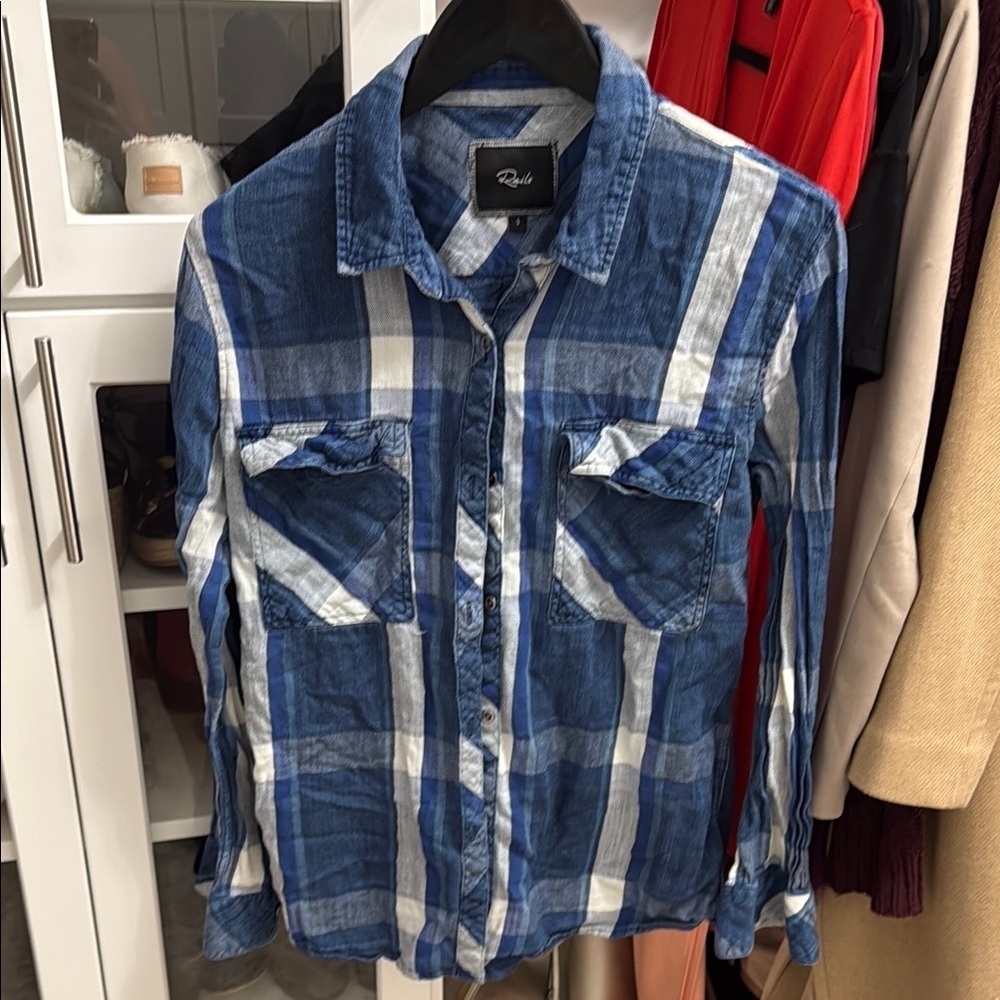 Rails Indigo and White Checkered Shirt - Picture 2 of 5